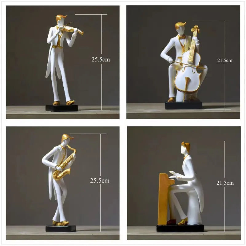 Afralia™ Nordic Symphony Musicians Resin Ornament: Elegant Home Office Decor, Desk & Bookcase Sculpture