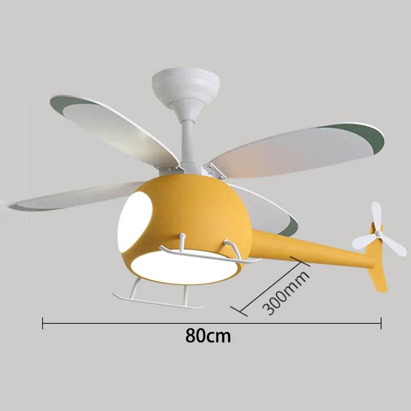 Afralia™ LED Ceiling Fan Lights for Modern Kids' Bedroom and Dining Room