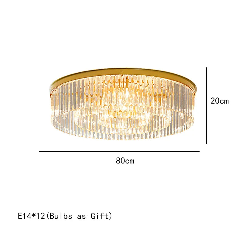 Afralia™ Nordic Gold Crystal LED Chandelier for Dining Living Room Kitchen Home Decor