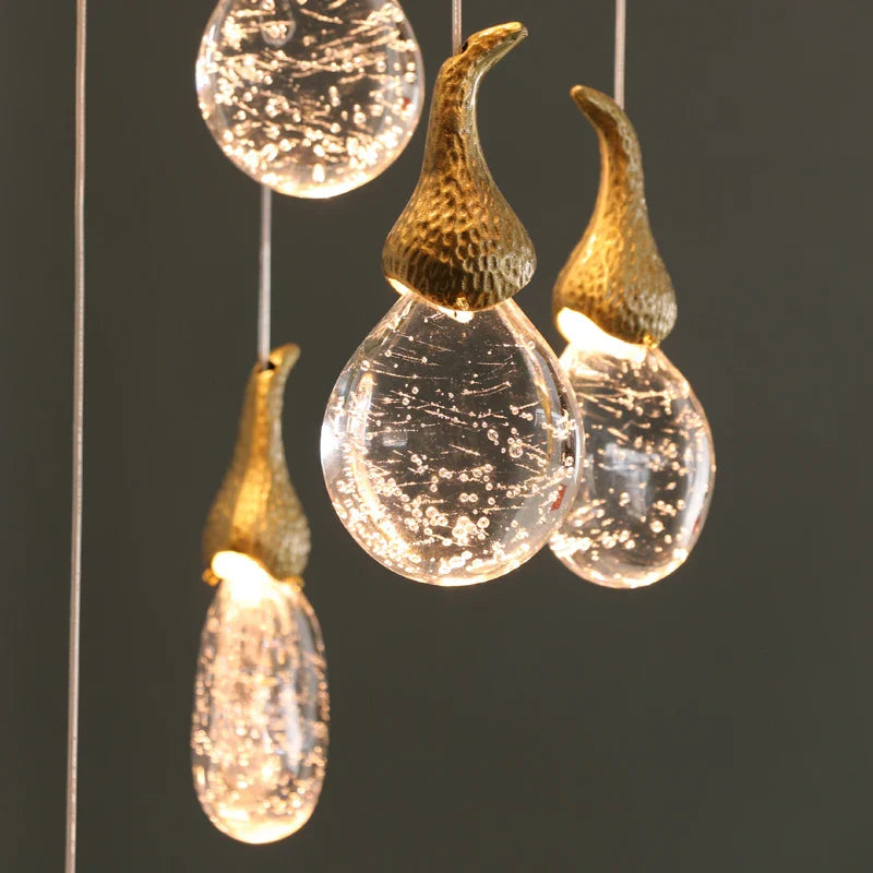 Afralia™ Gourd Shaped Crystal Chandelier for Living Room & Restaurant