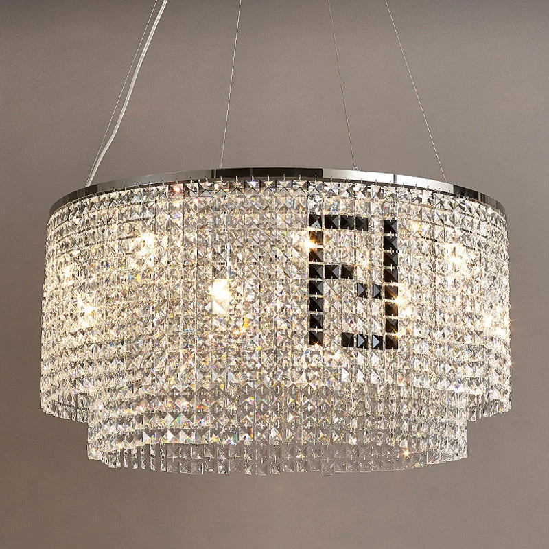 Afralia™ Crystal Pendant Chandelier Ceiling Light Fixture Home Decor Hanging Lamp Luxe Lighting