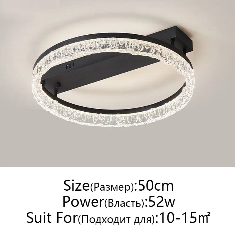 Afralia™ LED Ring Chandelier with Remote Control - Modern Ceiling Lamp for Home Décor