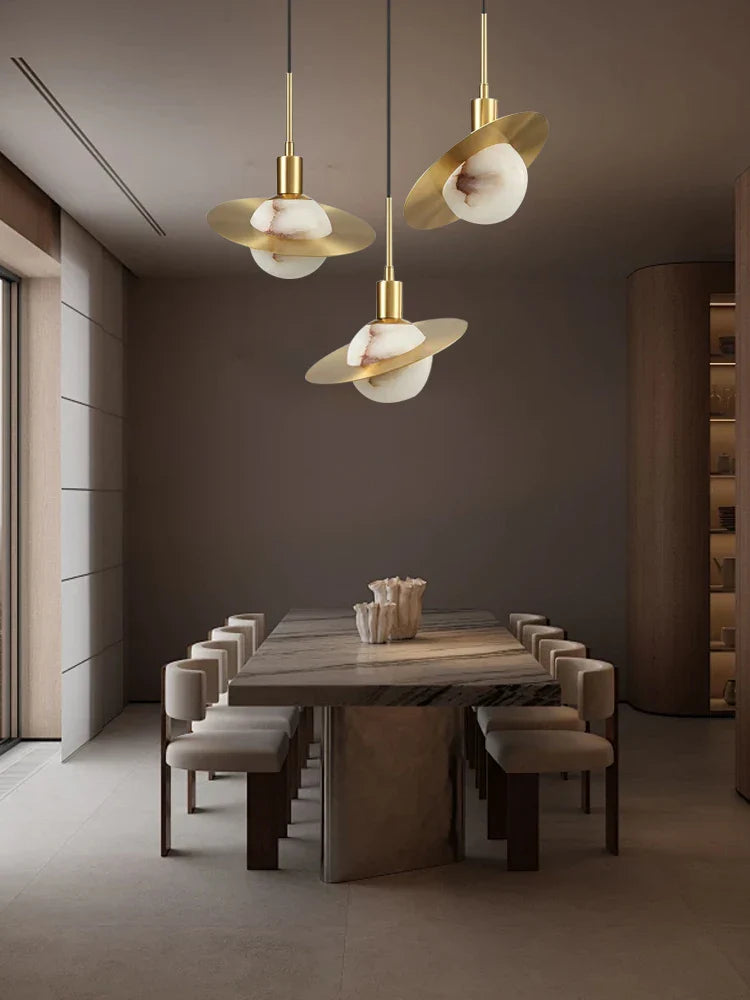 Afralia™ Alabaster Marble Pendant Lights for Luxury Dining Room, Kitchen & Bar Décor