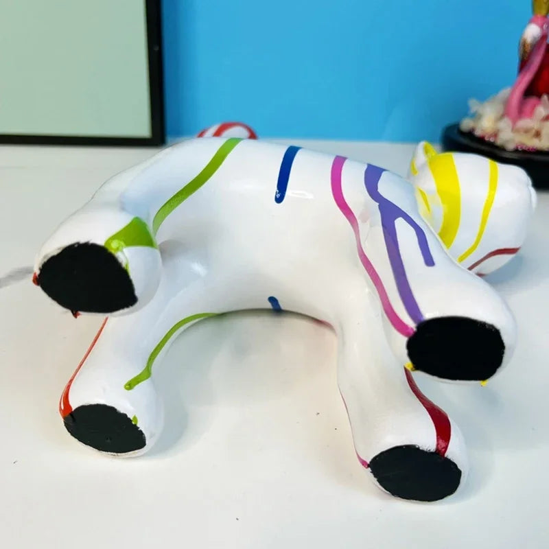 Afralia™ Graffiti Cat Sculpture Desk Storage Statue Abstract Art Ornament Display