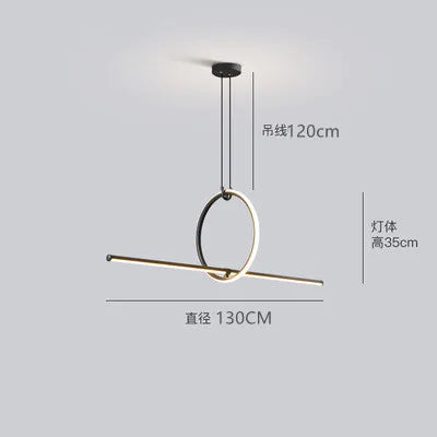 Afralia™ Black LED Ceiling Chandelier with Remote Control for Modern Minimalist Home Decor
