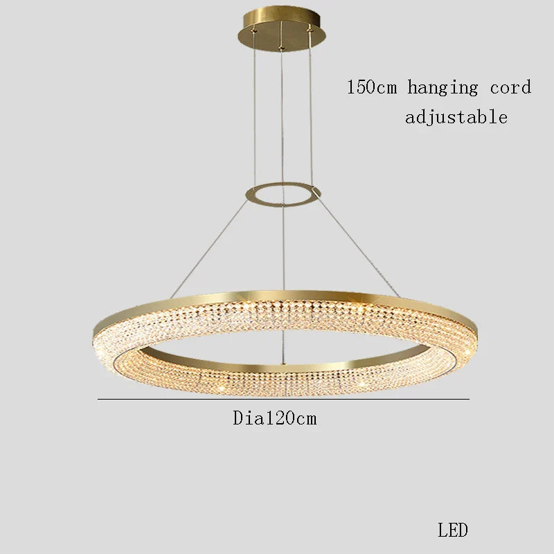 Afralia™ Luxury LED Ring Light Chandelier for Dining Room Décor