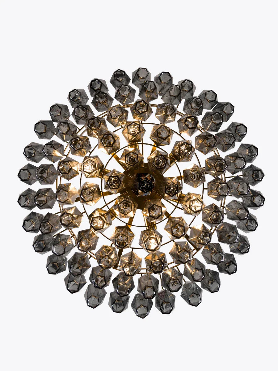 Afralia™ Gray Glass Chandelier | Luxury Purple Light Fixture