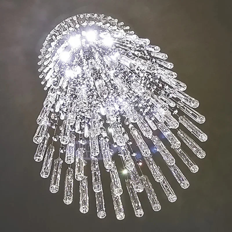 Afralia™ Spiral Ladder LED Chandelier - Luxury Modern Staircase Pendant Lights