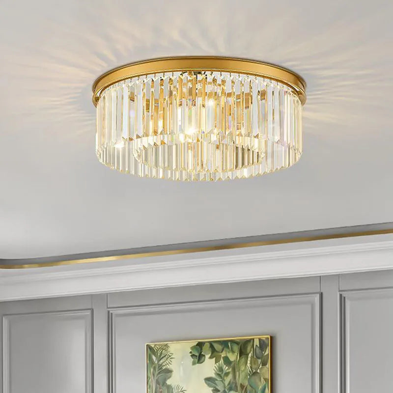 Afralia™ Crystal Flush Mount Ceiling Light for Elegant Home Decor