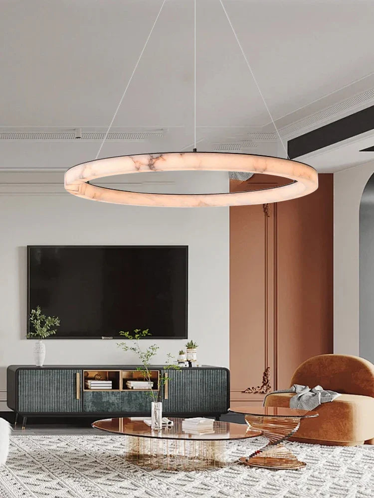 Nordic Alabaster Pendant Lamp - Luxury LED Lighting by Afralia™