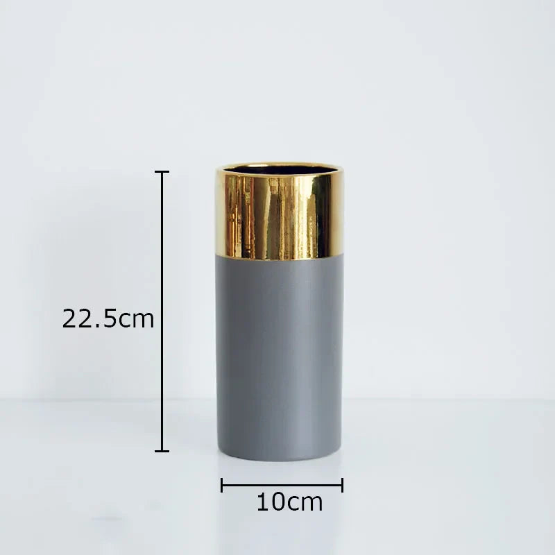 Afralia™ Marble Texture Ceramic Vase | Modern Floral Room Decor Vase