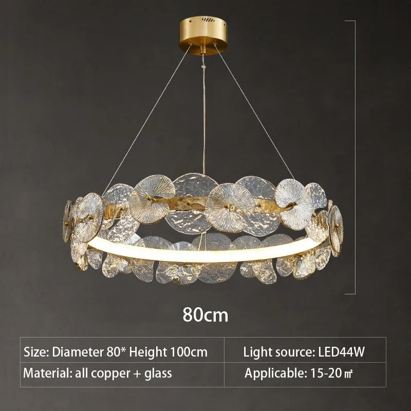 Afralia™ Glass Flower LED Chandelier for Living Room Bedroom Kitchen Dining Ceiling Lights