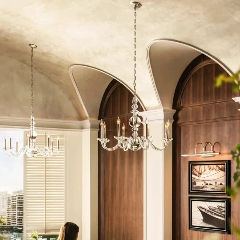 Afralia™ Glass Branch Ceiling Chandeliers LED Living Room Dining Bedroom Lamps