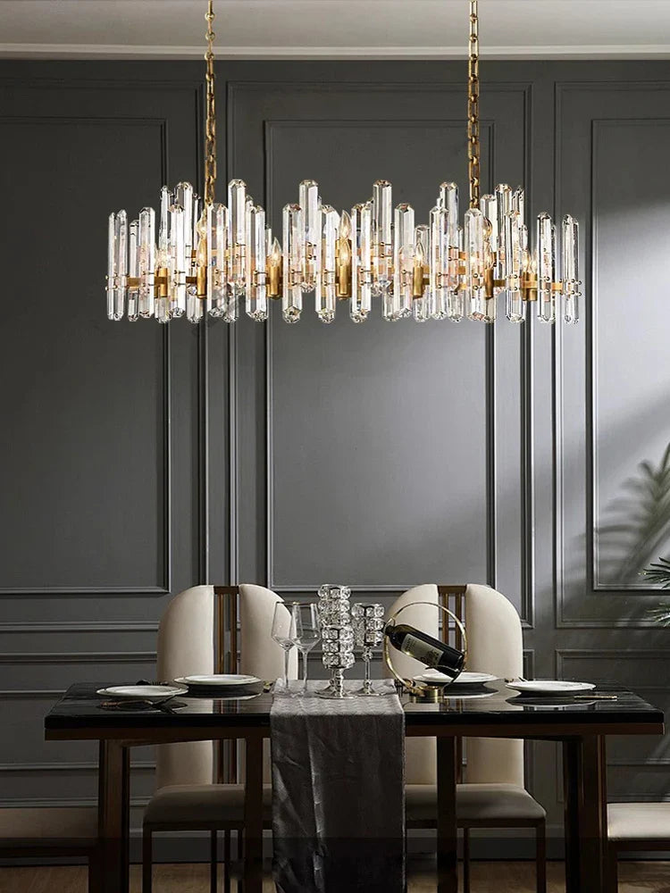 Afralia™ Crystal Chandelier Lighting for Living Room