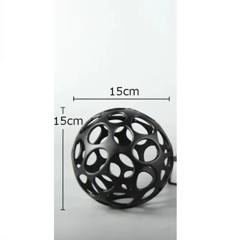 Afralia™ Hollow Spiny Ball Sculpture - Metal Ornaments for Modern Home Decor