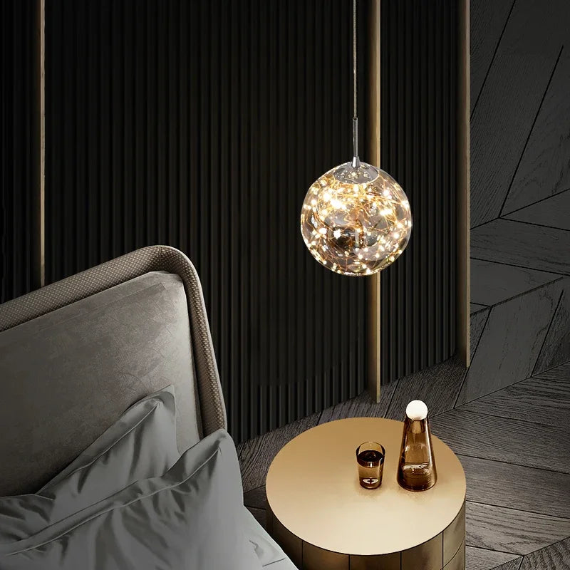 Afralia™ Star Meteor Ball LED Pendant Light: Modern Nordic Hall Chandelier for Home Living