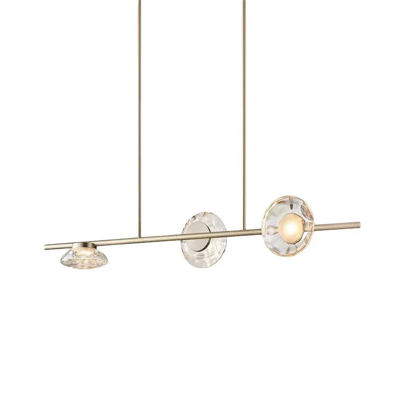 Afralia™ Glass LED Chandeliers Gold Metal 3000K: Restaurant Parlor Kitchen Dining Lighting