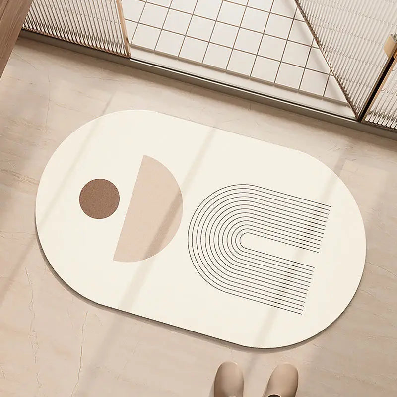 Afralia™ Geometric Diatom Ooze Bathroom Rug Super Absorption Non-slip Quick Dry Bath Mat