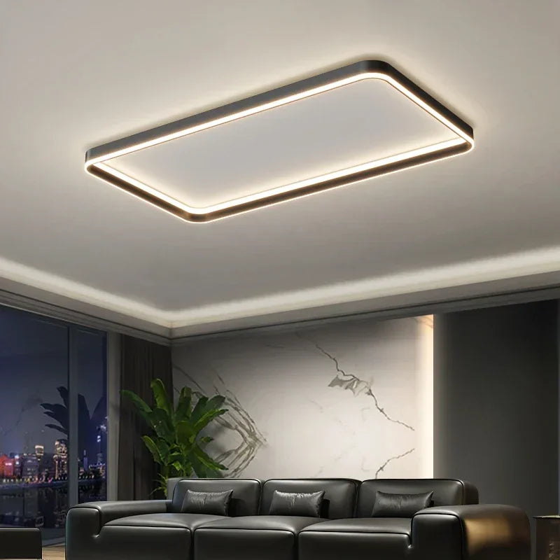 Afralia™ Square LED Ceiling Light for Bedroom Living Room Dining Room with Remote Dimming