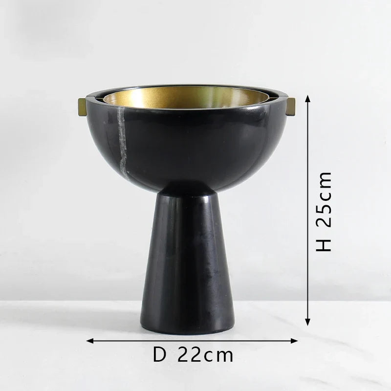 Afralia™ Marble Fruit Bowl: Modern Kitchen & Dining Room Decor Pedestal Tray