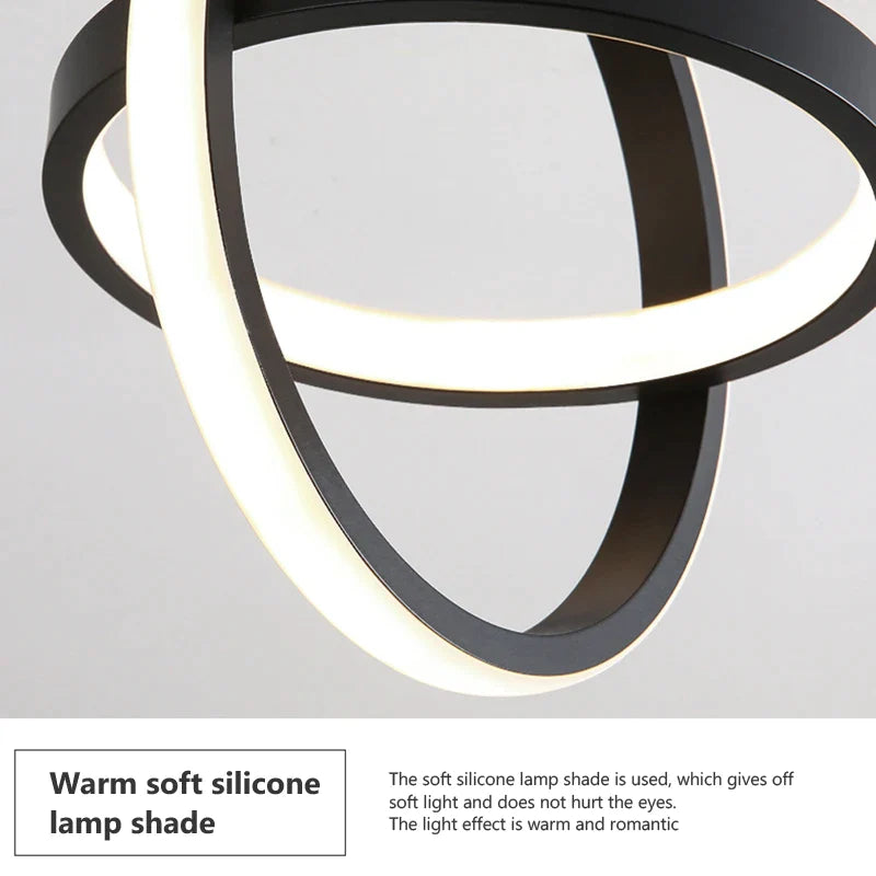 Afralia™ Modern 2-Ring LED Ceiling Light for Hallways, Offices, and Balconies