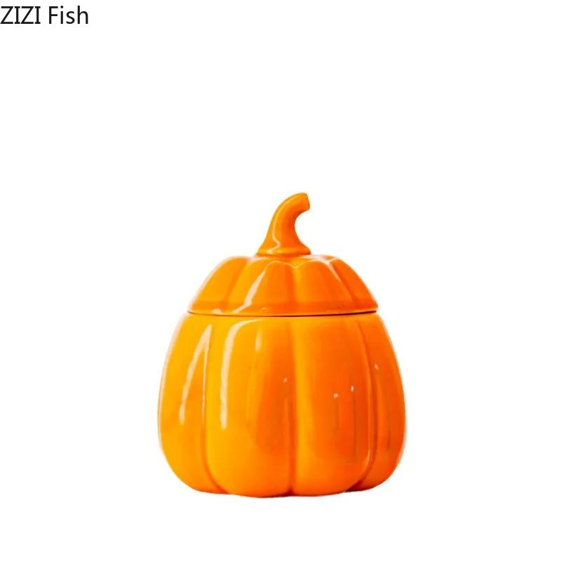 Afralia™ Ceramic Pumpkin Candle Holders Desk Decoration & Wax Melt Burner