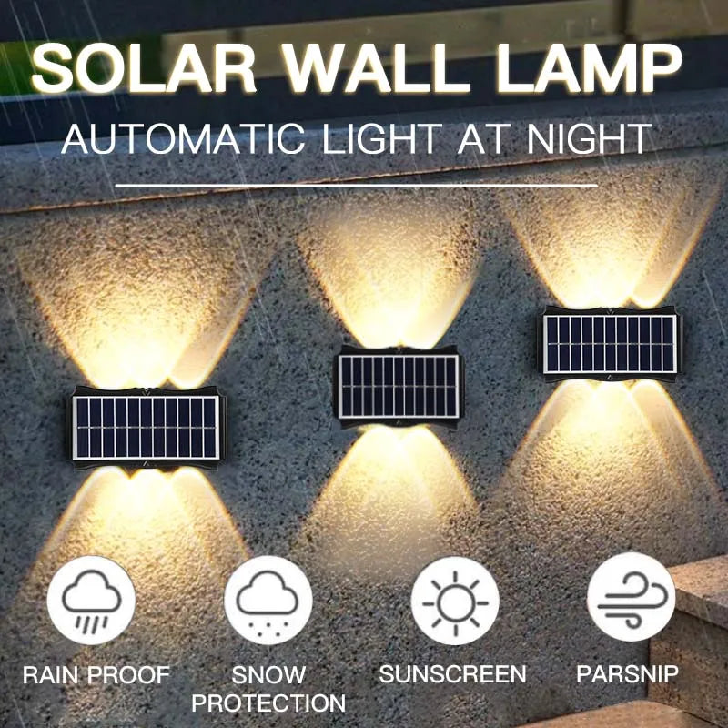 Afralia™ Outdoor Solar Garden Wall Lights Sensor Waterproof Luminous Lamp