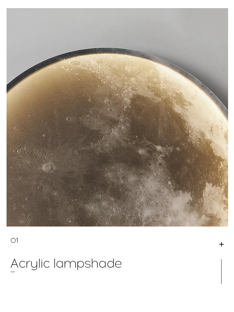Afralia™ Moon Wall Light: Nordic Modern Decorative Lamp for Bedroom and Living Room