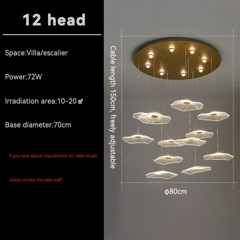 Afralia™ Revolving Stair Chandelier: Modern Luxury for Living Room and Lobby
