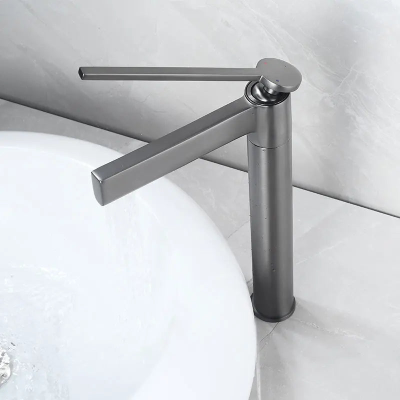 Afralia™ Basin Faucet: Deck Mounted Hot Cold Water Mixer Taps for Bathroom Sink