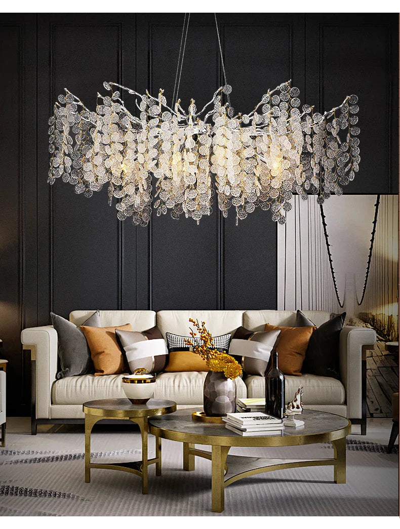 Afralia™ Luxury Crystal Branch Pendant Lamp for Dining Room, Hotel Lobby, and Living Room
