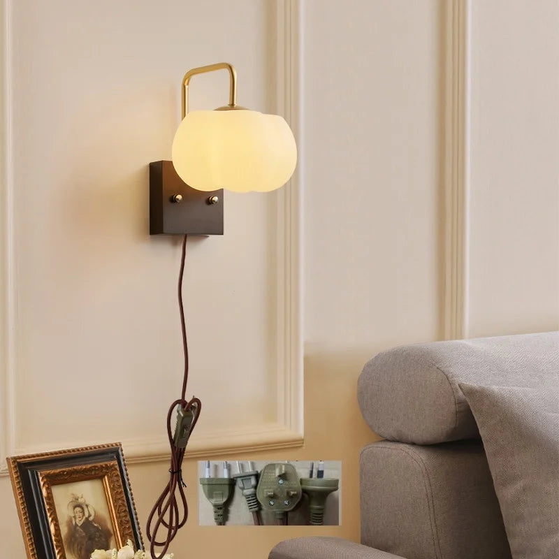 Afralia™ Walnut Wood LED Wall Lamp Home Decor Nordic Vanity Light Fixture