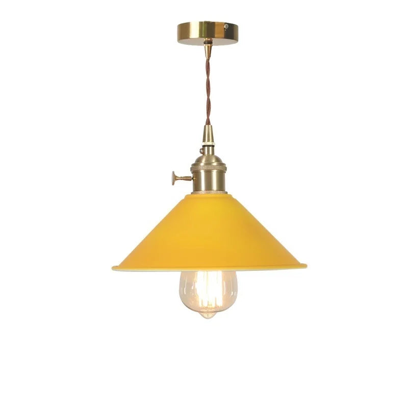 Afralia™ Yellow Iron Art LED Pendant Lights - Modern Nordic Style for Home Decor