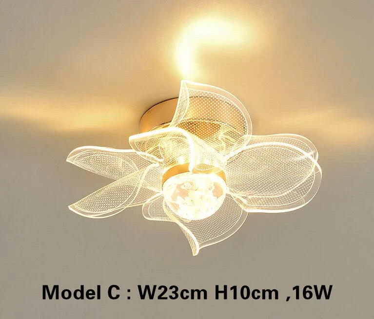 Afralia™ Gold Acrylic LED Ceiling Light - Modern Nordic Style Lighting for Home Decor