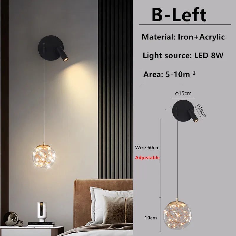 Afralia™ Nordic LED Wall Lamp for Bedroom Living Room - Modern Minimalist Design