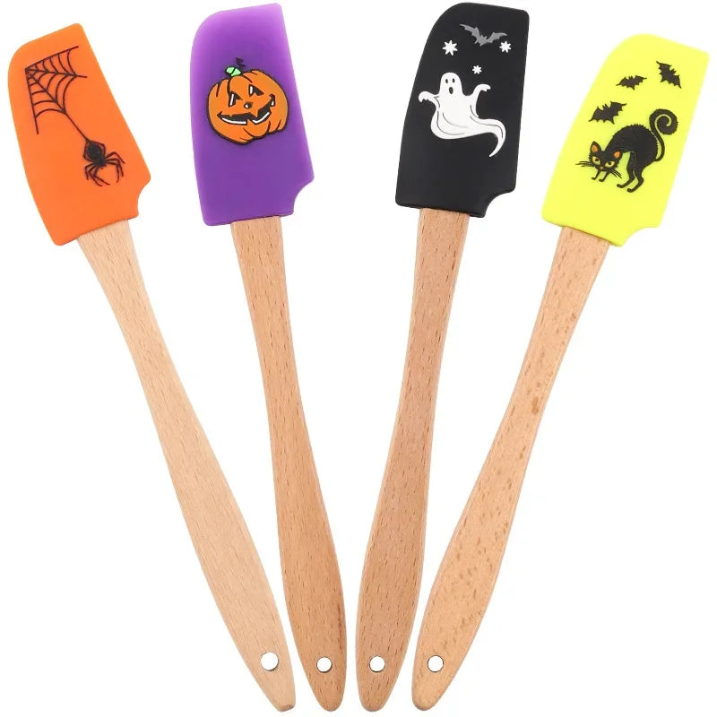 Afralia™ Silicone Halloween Baking Set Spatula Scraper Kitchen Utensil Gadget