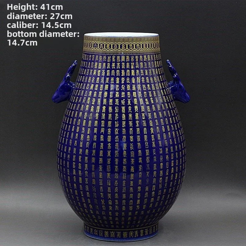 Afralia™ Traditional Craftsmanship Antique Porcelain Collection Ornament Jin Wan Shou Lu Tou Zun