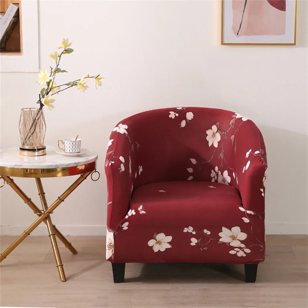 Afralia™ Printed Tub Chair Cover - Armchair Slipcover for Club Sofa