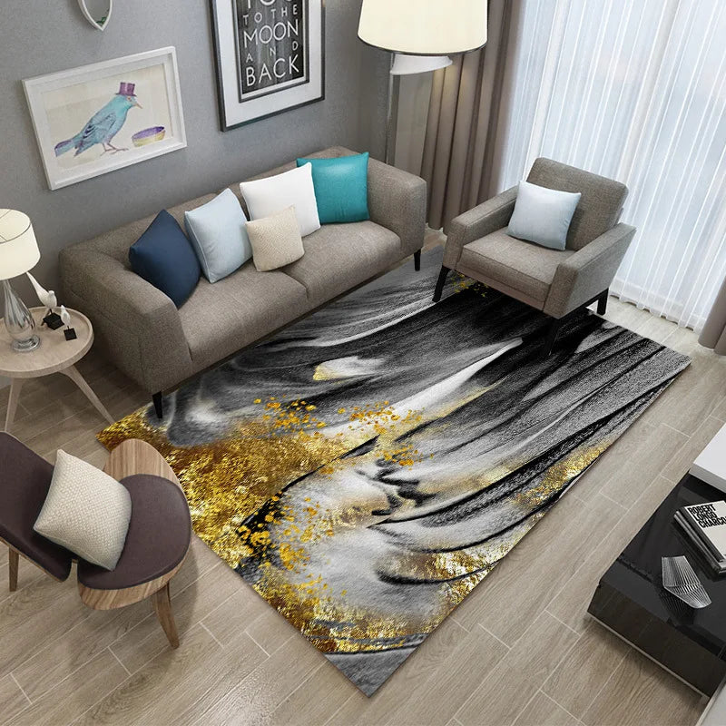 Feather Print Velvety Home Carpets by Afralia™: Quality Rugs for Living Room and Bedroom