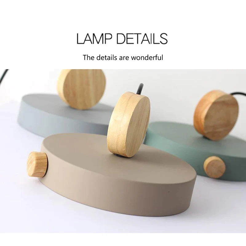 Afralia™ Wood Macaron LED Pendant Light for Home Decor