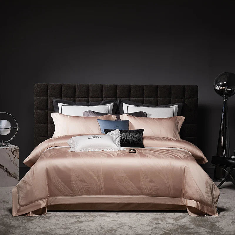 Afralia™ Luxury 1600TC Egyptian Cotton Jacquard Bedding Set - 4Pcs