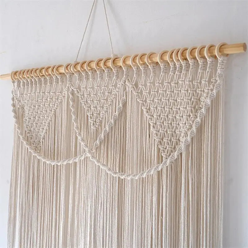 Afralia™ Bohemia Macrame Cotton Curtain Tapetsry Wall Hanging for Bedside, Door, Window