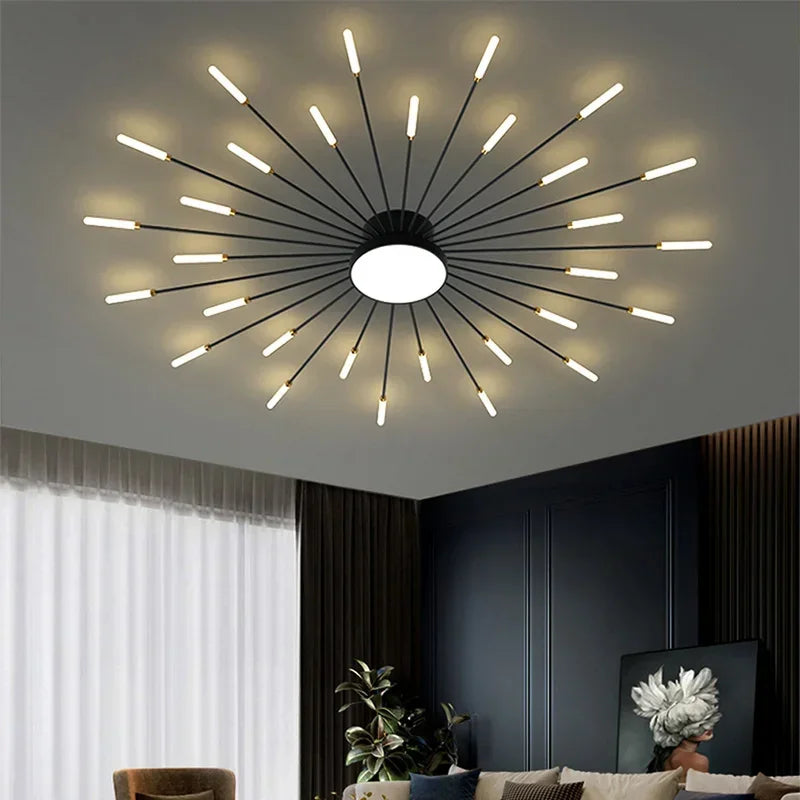 Afralia™ Acrylic Sunflower Ceiling Lamp in Brushed Antique Gold