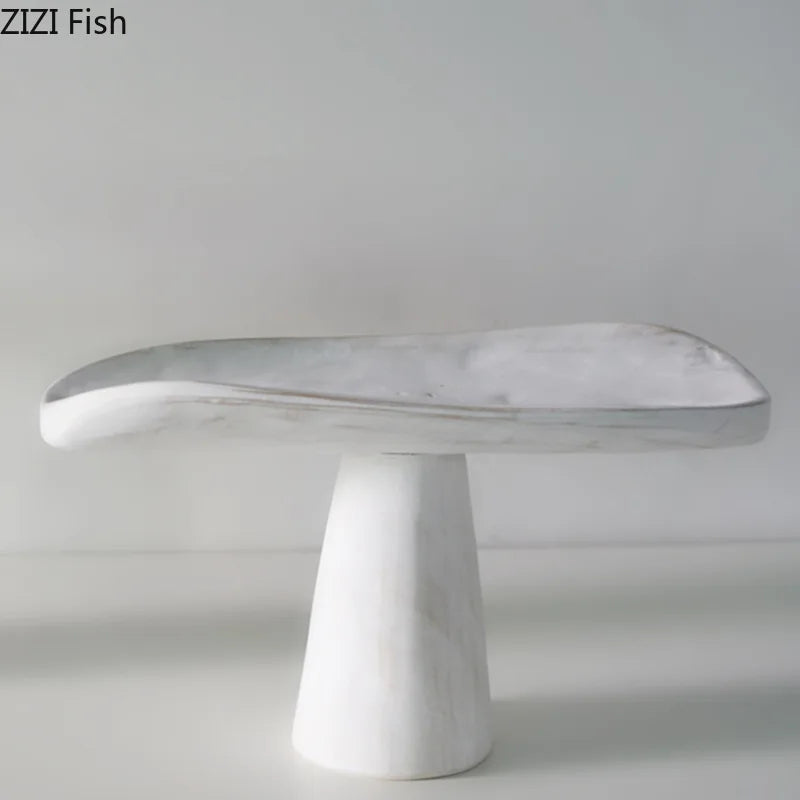 Afralia™ White Wood Tray Set | Minimalist Decorative Stand for Desserts, Fruits, Snacks