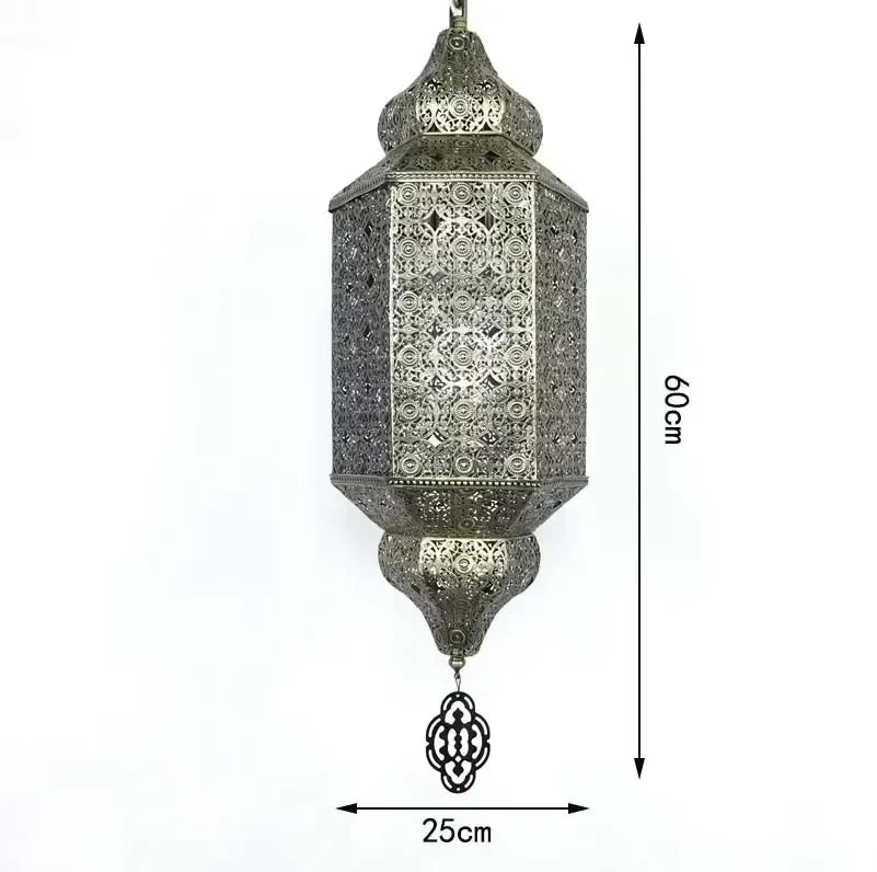 Afralia™ Moroccan Pendant Light LED E27 Vintage Industrial Metal Hanging Lamp