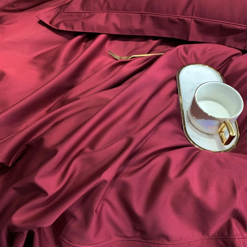Afralia™ Luxury 1000TC Egyptian Cotton Bedding Set in Soft Silky Solid Color