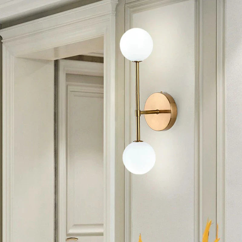 Afralia™ Frosted Glass Ball LED Wall Sconce - Indoor Home Lighting Fixture