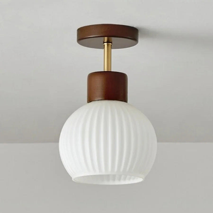 Afralia™ White Glass Ceiling Lamp LED Modern Nordic Kitchen Light