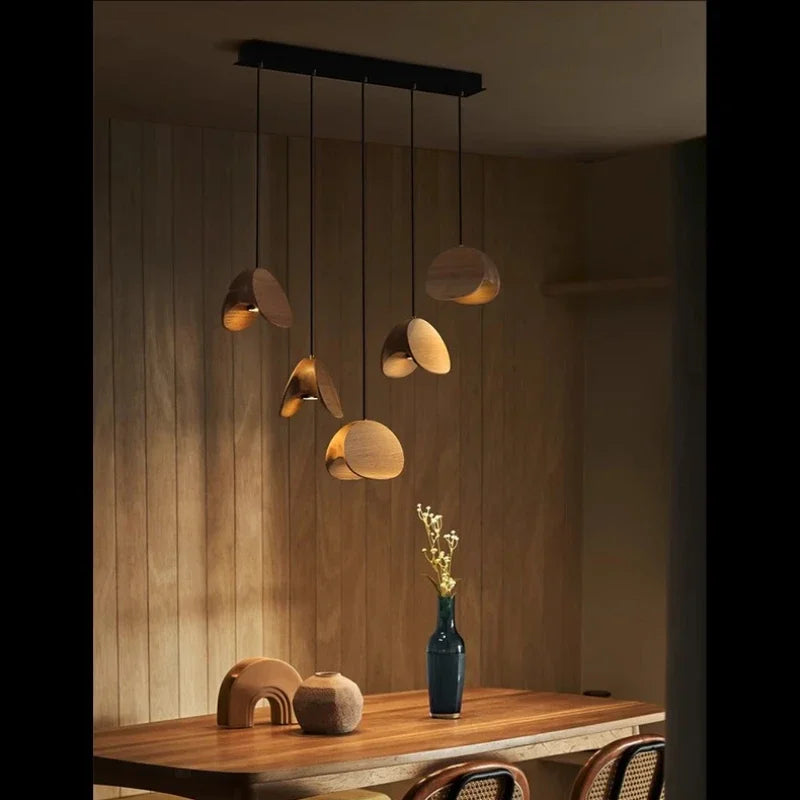 Afralia™ Wabi-sabi Wood Chandelier: Zen Tea Room Staircase Light, Retro Living Room Design