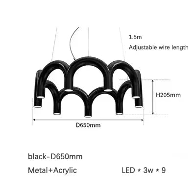 Afralia™ U-Shaped LED Chandelier: Modern Nordic Arch Pendant Lamp for Bar, Dining Room, and Kitchen Decor